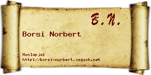 Borsi Norbert névjegykártya